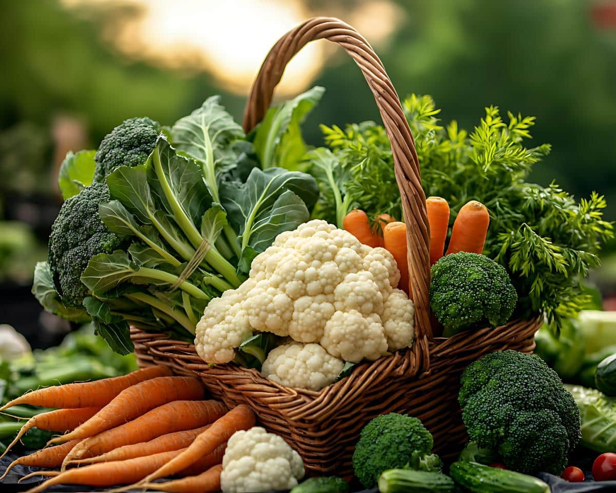 Basket of fall veggies