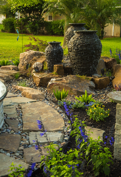 stacked slate urn group